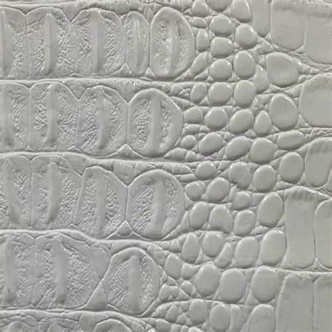 White Alligator Vinyl Fabric 